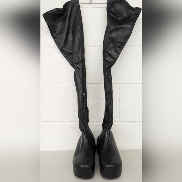NEW  as is 36, 6 Givenchy G Lambskin Over-The-Knee Clog Boots Soft Leather Tall - Picture 3 of 16